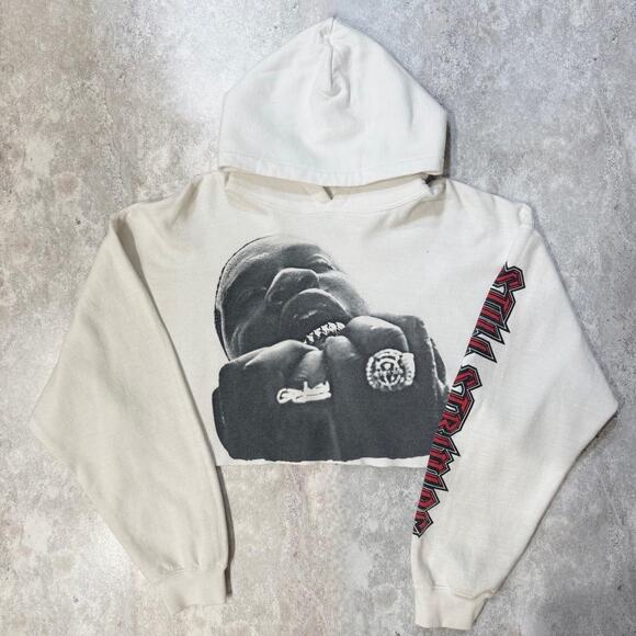 A$AP Ferg Graphic Cropped White Hoodie - Picture 1 of 4